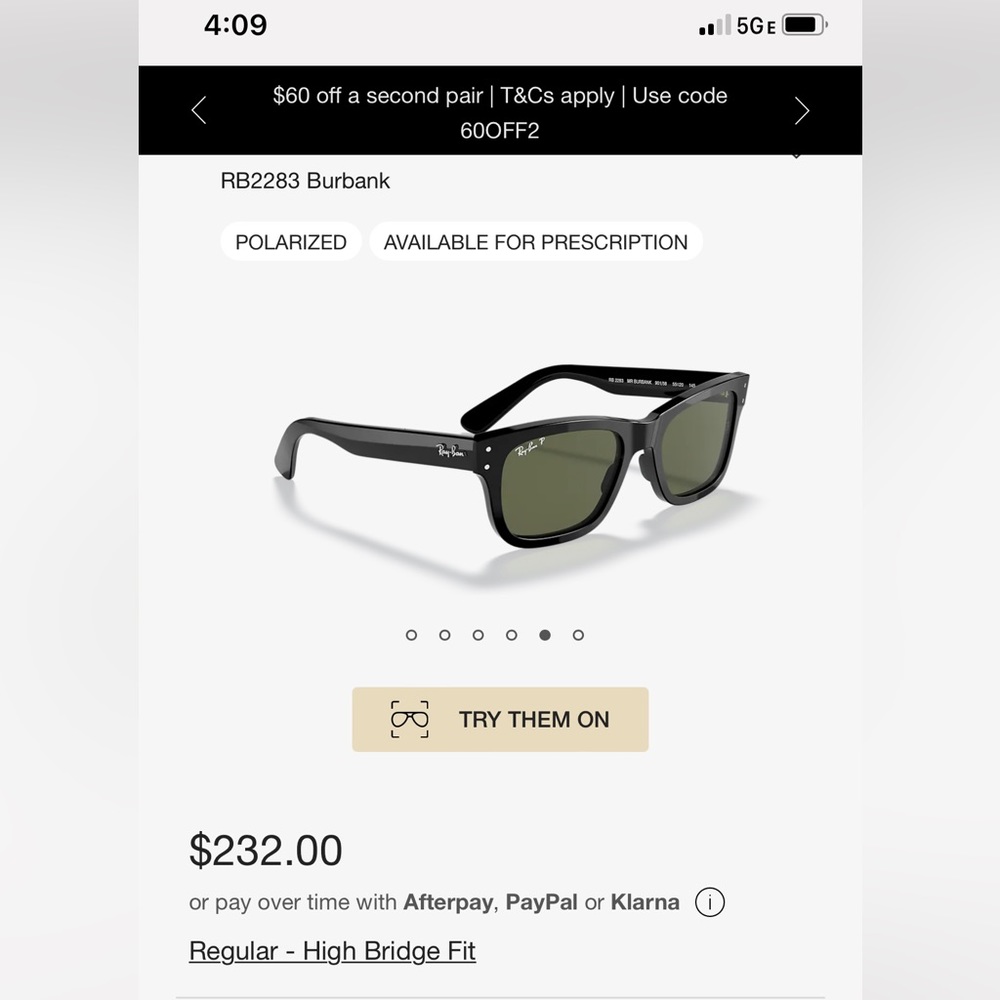 RayBan Mr. Burbank- polarized